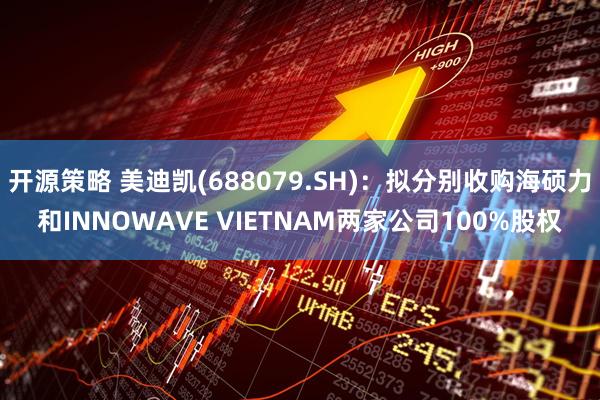 开源策略 美迪凯(688079.SH)：拟分别收购海硕力和INNOWAVE VIETNAM两家公司100%股权
